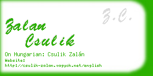 zalan csulik business card